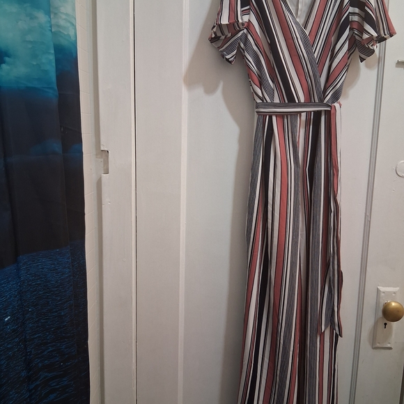 Monteau Pink and Black Striped Jumpsuit - Picture 10 of 10